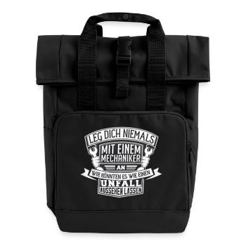 Mechaniker - Rolltop Rucksack mit zwei Griffen - Schwarz - Vorne