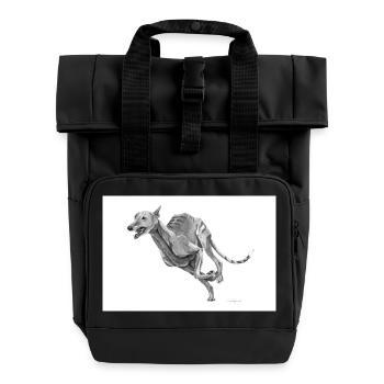Windhund Poster - Rolltop Rucksack mit zwei Griffen - Schwarz - Vorne