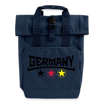 germany - Roll Top Backpack with Two Handles - navy - Front