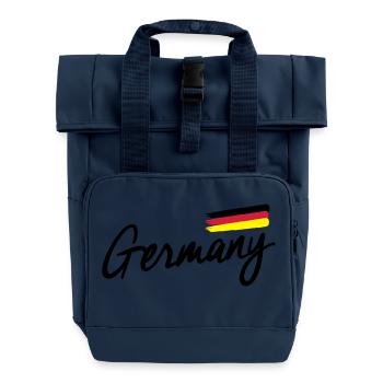 Deutschland - Germany - Bundesrepublik -Flagge BRD - Rolltop Rucksack mit zwei Griffen - Navy - Vorne