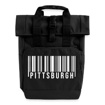 Code-barres Pittsburgh - Sac à dos Roll Top à deux anses - noir - Devant