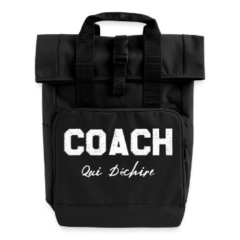 Coach Who - Roll Top Backpack with Two Handles - black - Front
