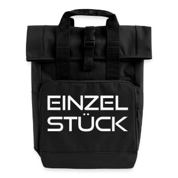 Einzelstück - Rolltop Rucksack mit zwei Griffen - Schwarz - Vorne