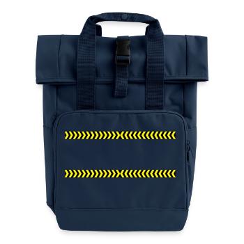 Danger Frame - Roll Top Backpack with Two Handles - navy - Front