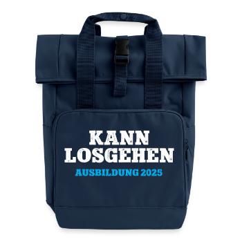 Kann Losgehen Ausbildung 2025 Ausbildungsstart 25 - Rolltop Rucksack mit zwei Griffen - Navy - Vorne