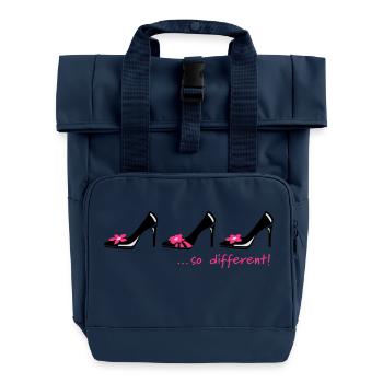 Shoes Shoes Shoes - Roll Top Backpack with Two Handles - navy - Front