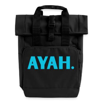INDONET Aya - Roll Top Backpack with Two Handles - black - Front