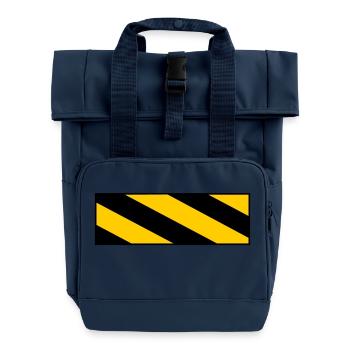 Warning sign - Roll Top Backpack with Two Handles - navy - Front