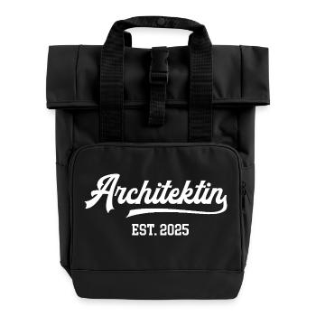 2025 Architektur Frauen Studium Architektin - Rolltop Rucksack mit zwei Griffen - Schwarz - Vorne