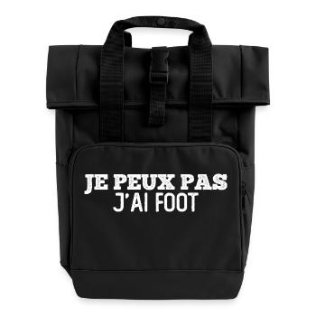 je peux pas j'ai foot homme humour football enfant - Sac à dos Roll Top à deux anses - noir - Devant