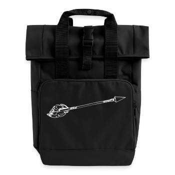 arrow - Roll Top Backpack with Two Handles - black - Front
