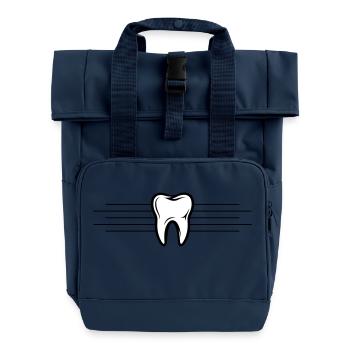 Tooth Symbol - Roll Top Backpack with Two Handles - navy - Front