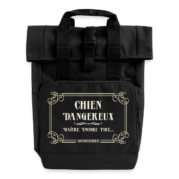 CHIEN MAITRE Creme - Sac à dos Roll Top à deux anses - noir - Devant
