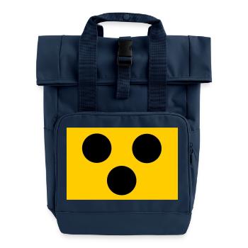 Blind - Blindenzeichen - Rolltop Rucksack mit zwei Griffen - Navy - Vorne