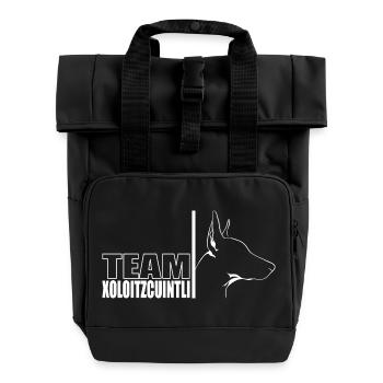 TEAM Xoloitzcuintli Hunde Hund Wilsigns - Rolltop Rucksack mit zwei Griffen - Schwarz - Vorne