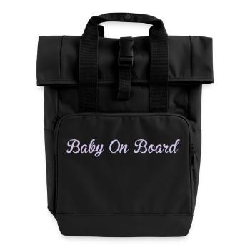 Baby On Board - Rolltop Rucksack mit zwei Griffen - Schwarz - Vorne