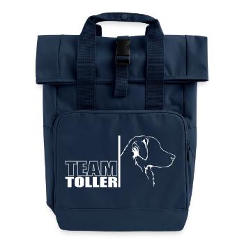 TEAM Toller Hunde Hund Retriever Wilsigns - Rolltop Rucksack mit zwei Griffen - Navy - Vorne