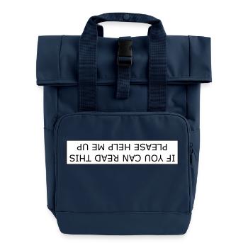 If you can read this please help me up - Roll Top Backpack with Two Handles - navy - Front