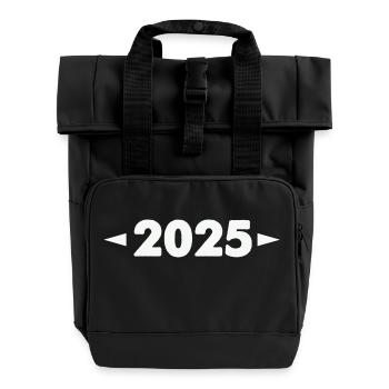 2025 - Rolltop Rucksack mit zwei Griffen - Schwarz - Vorne