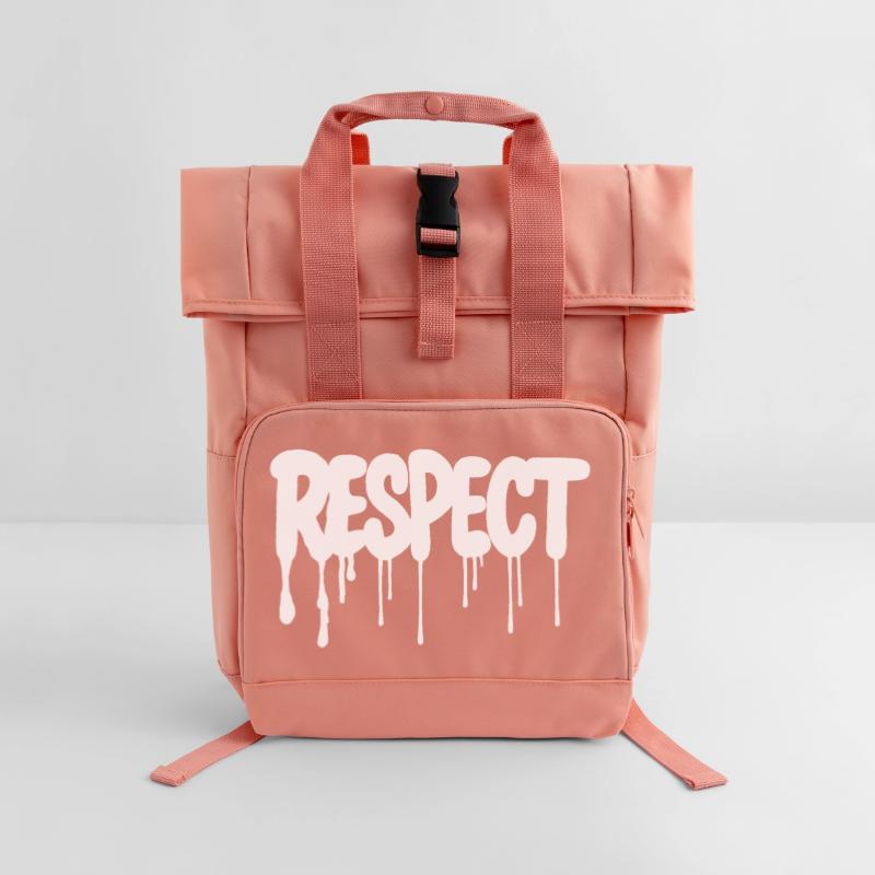 RESPECT Conception de graffitis Sac à dos Roll Top à deux anses