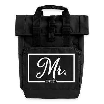 2023 Fiançailles pour la fête de mariage du marié - Sac à dos Roll Top à deux anses - noir - Devant
