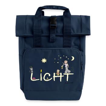 Bliss and Paw - Licht - Rolltop Rucksack mit zwei Griffen - Navy - Vorne
