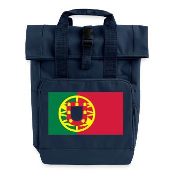 portugiesische Fahne - Rolltop Rucksack mit zwei Griffen - Navy - Vorne