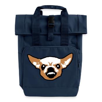 Chihuahua Kleiner Hund Böse Knirschen Nervig Wut - Rolltop Rucksack mit zwei Griffen - Navy - Vorne