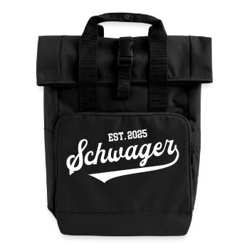 Schwager 2025 Hochzeit JGA's Junggesellenabschied - Rolltop Rucksack mit zwei Griffen - Schwarz - Vorne