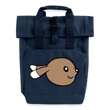 Hase Gesicht guckt seitlich Profil Seitenansicht - Rolltop Rucksack mit zwei Griffen - Navy - Vorne