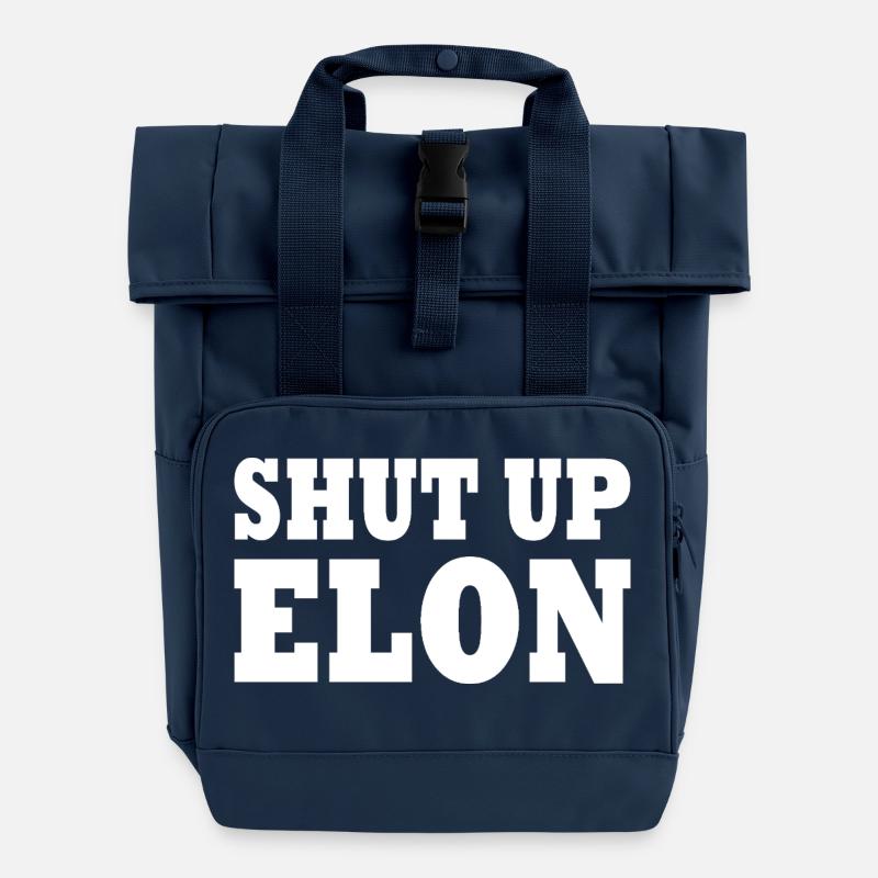 shut up elon - Rolltop Rucksack mit zwei Griffen - Navy