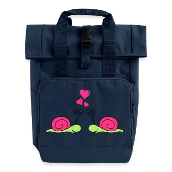 schnecken_in_love - Rolltop Rucksack mit zwei Griffen - Navy - Vorne