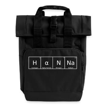Hanna Name Vorname Chemie Periodensystem Elemente - Rolltop Rucksack mit zwei Griffen - Schwarz - Vorne