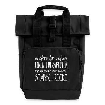 Stabschrecken Gespenstschrecken Insekt Haltung - Rolltop Rucksack mit zwei Griffen - Schwarz - Vorne