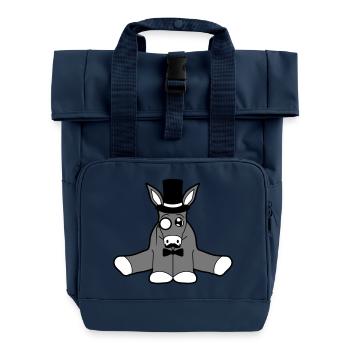 riche monsieur monsieur moustache moustache mono - Sac à dos Roll Top à deux anses - bleu marine - Devant