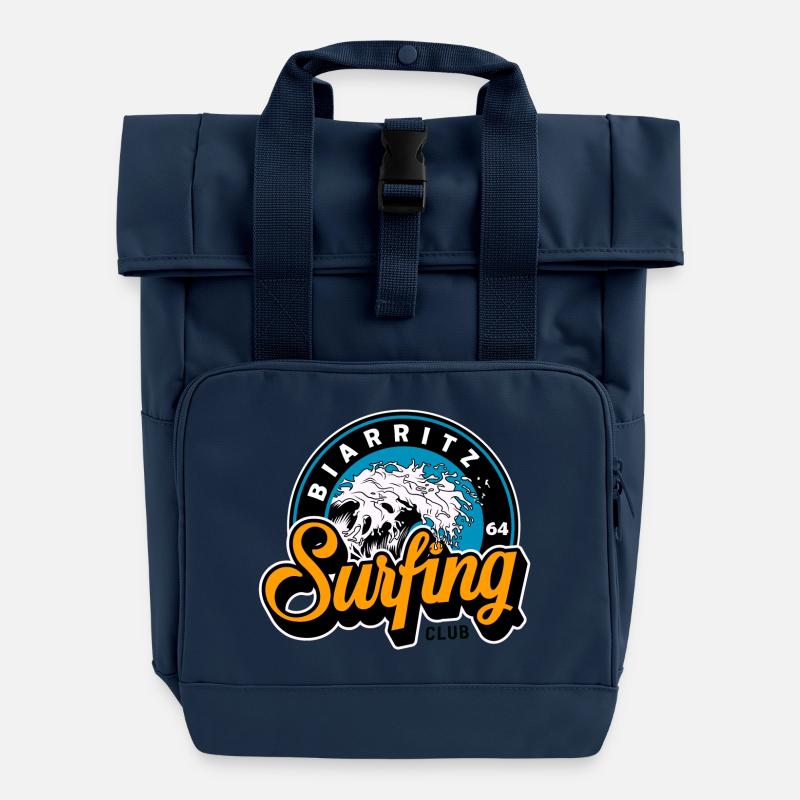 Biarritz Surfing Club 64 - Rolltop Rucksack mit zwei Griffen - Navy