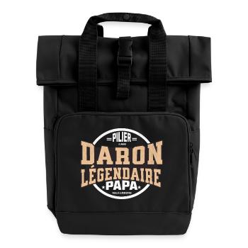 "Legendärer Daron: Säule der Familie" - Rolltop Rucksack mit zwei Griffen - Schwarz - Vorne