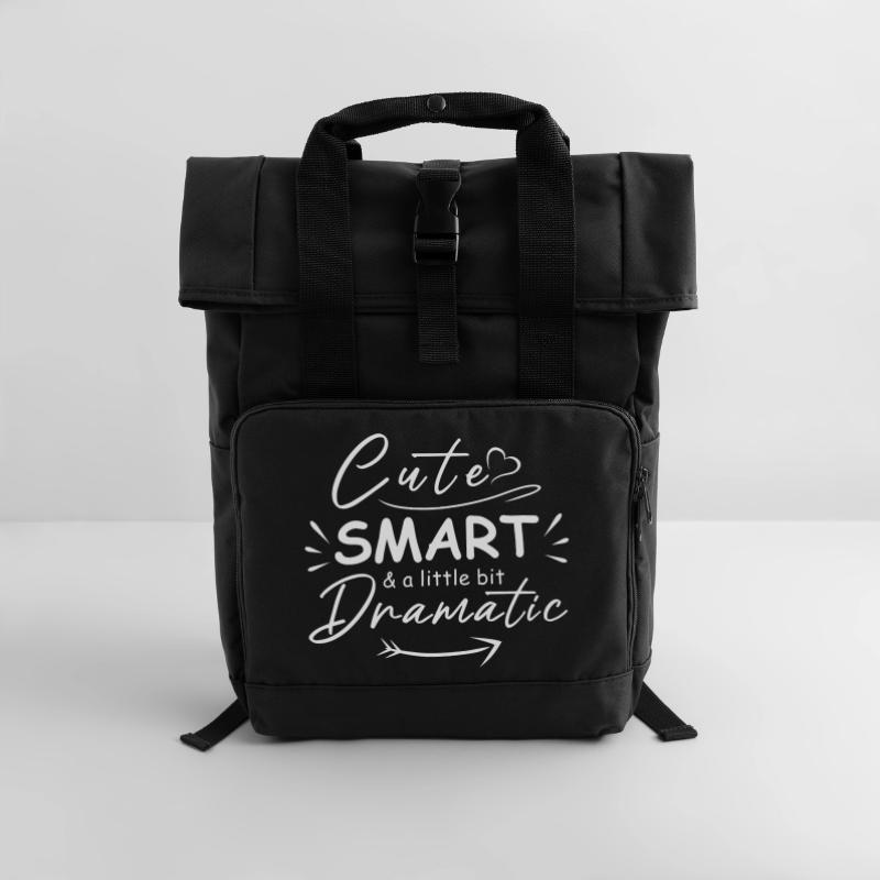 Niedlich, klug und ein bisschen dramatisch Rolltop Rucksack mit zwei Griffen