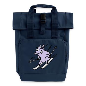 pistensau_02_c_3c - Roll Top Backpack with Two Handles - navy - Front
