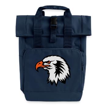 aigle tete eagle dessin face cartoon 702 - Sac à dos Roll Top à deux anses - bleu marine - Devant