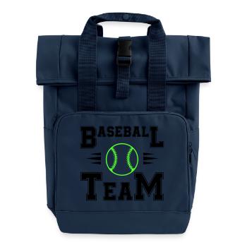 Baseball Team - Roll Top Backpack with Two Handles - navy - Front