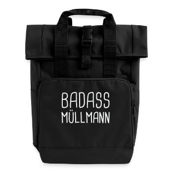 Müllmann Badass - Rolltop Rucksack mit zwei Griffen - Schwarz - Vorne