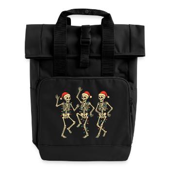 Tanzende Weihnachtsskelette - Rolltop Rucksack mit zwei Griffen - Schwarz - Vorne