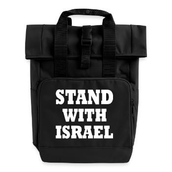 Stand with israel - Rolltop Rucksack mit zwei Griffen - Schwarz - Vorne