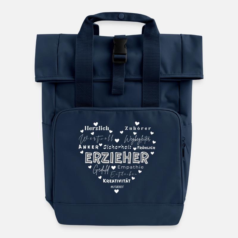 Cadeau d’adieu pour l’éducateur - Sac à dos Roll Top à deux anses - bleu marine