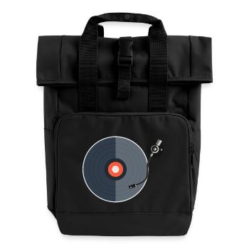 Enregistrez phonographes Cadeau Musique Vinyle - Sac à dos Roll Top à deux anses - noir - Devant
