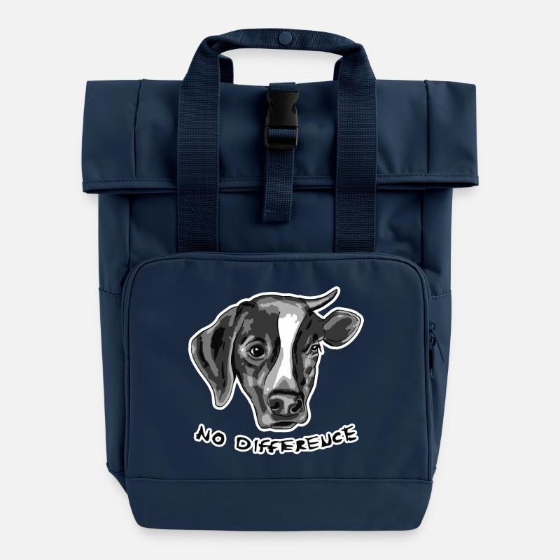 Aucune différence entre le chien et la vache - Sac à dos Roll Top à deux anses - bleu marine