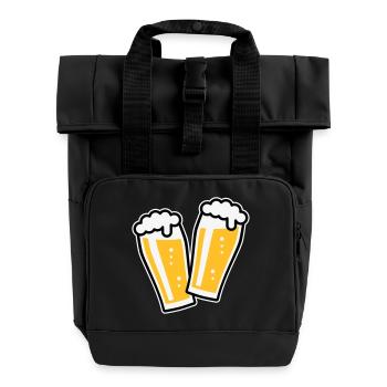 XDoppelter Willie (3) - Rolltop Rucksack mit zwei Griffen - Schwarz - Vorne