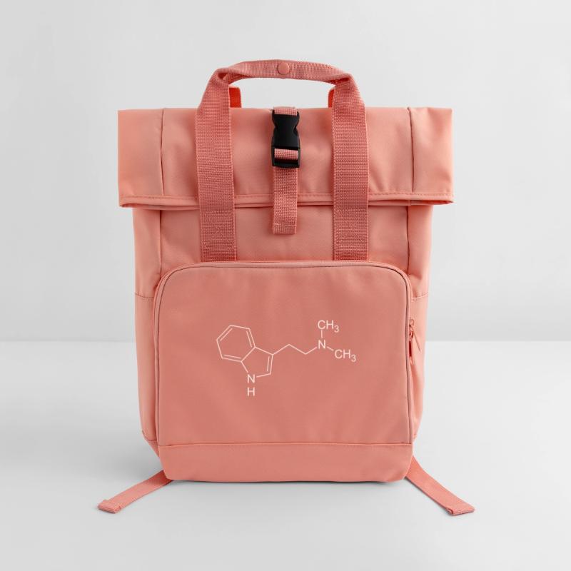 DMT dimethyltryptamine structural formula Roll Top Backpack with Two Handles