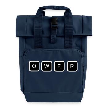 whiteDollar_QWER - Roll Top Backpack with Two Handles - navy - Front